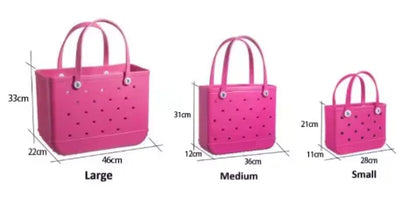 L/XL Beach Bags EVA Rubber Waterproof Tote Bag Storage Baskets Travel Shopping Shoulder Solid Color Fashion Handbag women