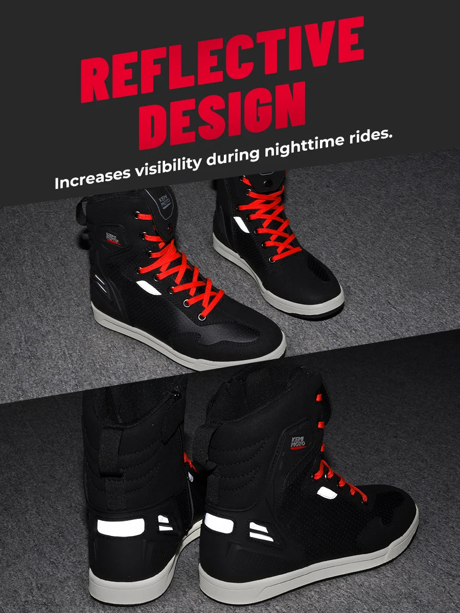 Motorcycle Summer Riding Shoes Men Riding Casual Short Boots  Anti-collision Reflective Protection Durable Equipments Moto Gear