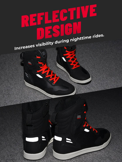 Motorcycle Summer Riding Shoes Men Riding Casual Short Boots  Anti-collision Reflective Protection Durable Equipments Moto Gear