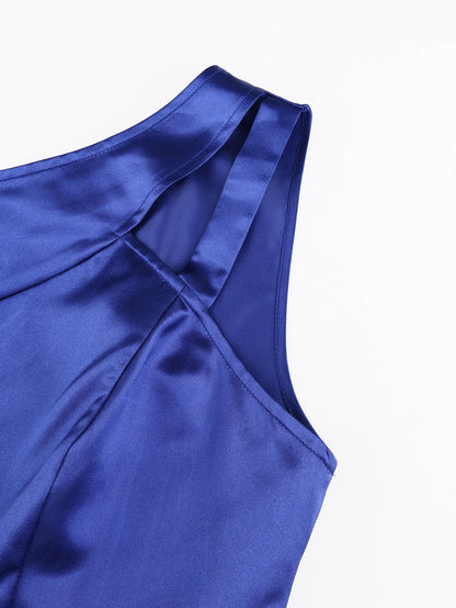 Women Elegant Shiny One Shoulder Ruffle Layered Christmas Party Dresses Date Out Birthday Wedding Guest Event Occasion Gowns New