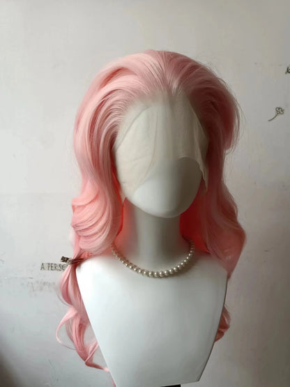 White Lace Front Wig for Women 13x4 Long Wavy Hair Wig for Women High Temperature Fibers Glueless Synthetic Lace Wigs Cosplay