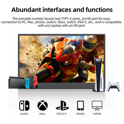 ZSUS 3840*2160 13-inch 4K Portable Monitor 60HZ For Laptop XBox PS4 / 5 Switch TV Box Cell Phone PC Extension Mobile
