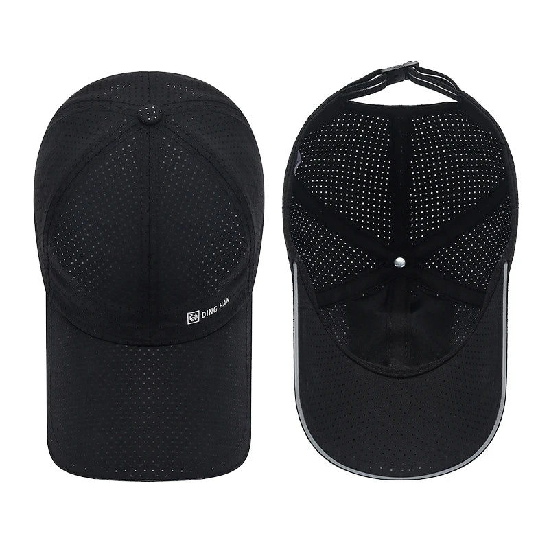 Extended Brim Summer Breathable Perforated Quick-Drying Adjustable Baseball Cap Sun Hat Trucker Caps Dad Hats