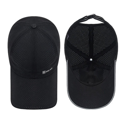Extended Brim Summer Breathable Perforated Quick-Drying Adjustable Baseball Cap Sun Hat Trucker Caps Dad Hats