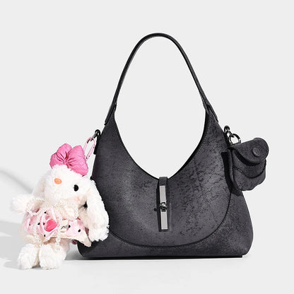 2026 New Pures Color Handbag with Long Shoulder Strap Messenger Bag Women's Designer Handbag Underarm Small Tote Bag