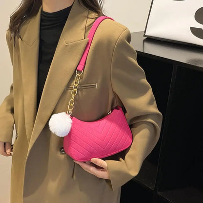 Mini Women Shoulder Bags Fashion Felt Women's Bag Design Advanced Underarm Handbags Mini Saddle Bag