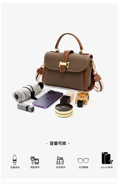 Luxury handbags female crossbody bags small square shoulder bag mom women bags new fashion 2025 genuine cowhide leather satchel