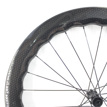 New 700C 65mm wave Road Bike UD Full Carbon Fibre Bicycle Thru Axle Center lock Disc brake Wheelset clincher tubeless rims 25mm