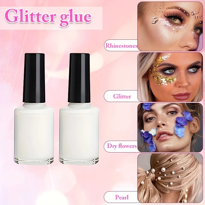 Body & Face Glitter Adhesive Gel Makeup-Waterproof Long-Lasting Glitter Primer for Sparkling Tattoos gel,Body Art for Parties
