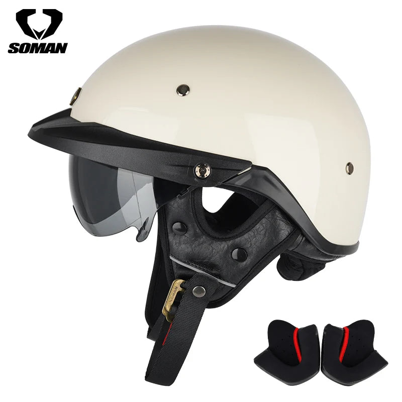 Summer Motorcycle Helmet S-XXXL Cascos Para Moto Retro Half Face Motorbike Riding Anti-UV Len Cool Style Chopper for Men Use