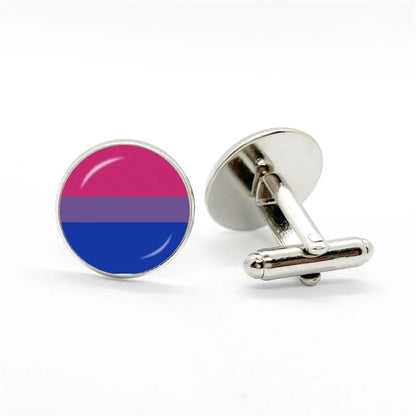 LGBT Rainbow Pride Cufflinks Man High Quality Jewelry Accessories Gay Pride Rainbow Flag Photo Suit Shirt Cuff Links Gift