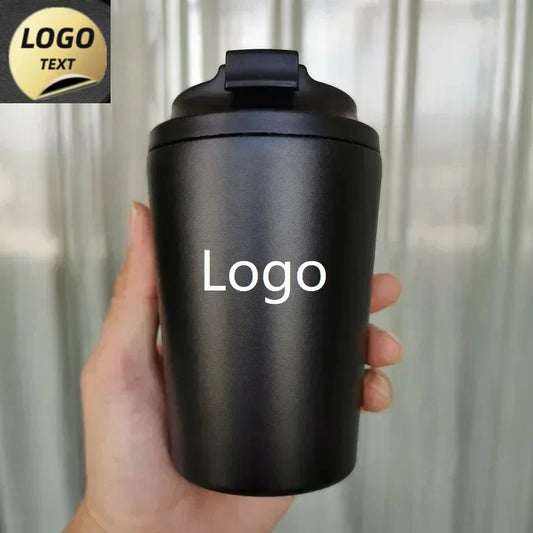 Customized Logo Vacuum Flask Coffee Mug - 360ml/12oz Stainless Steel Insulated Water Bottle for Car Travel
