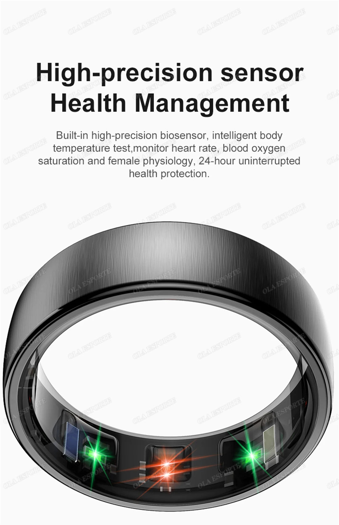 New R10 Smart Ring with Wireless Charging,Health Sleep Monitor,5ATM & ip68 Waterproof,Multi-sport Mode For Android IOS Men Women