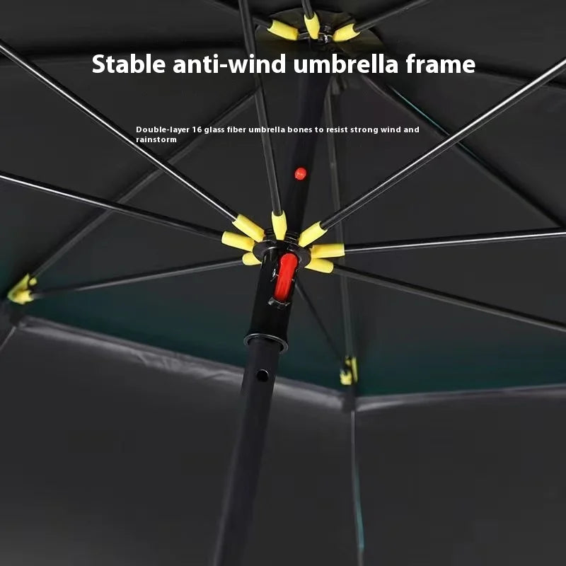2.2M double-layer folding sunshade outdoor camping umbrella fishing tool beach sunshade umbrella windproof sunshade fishing