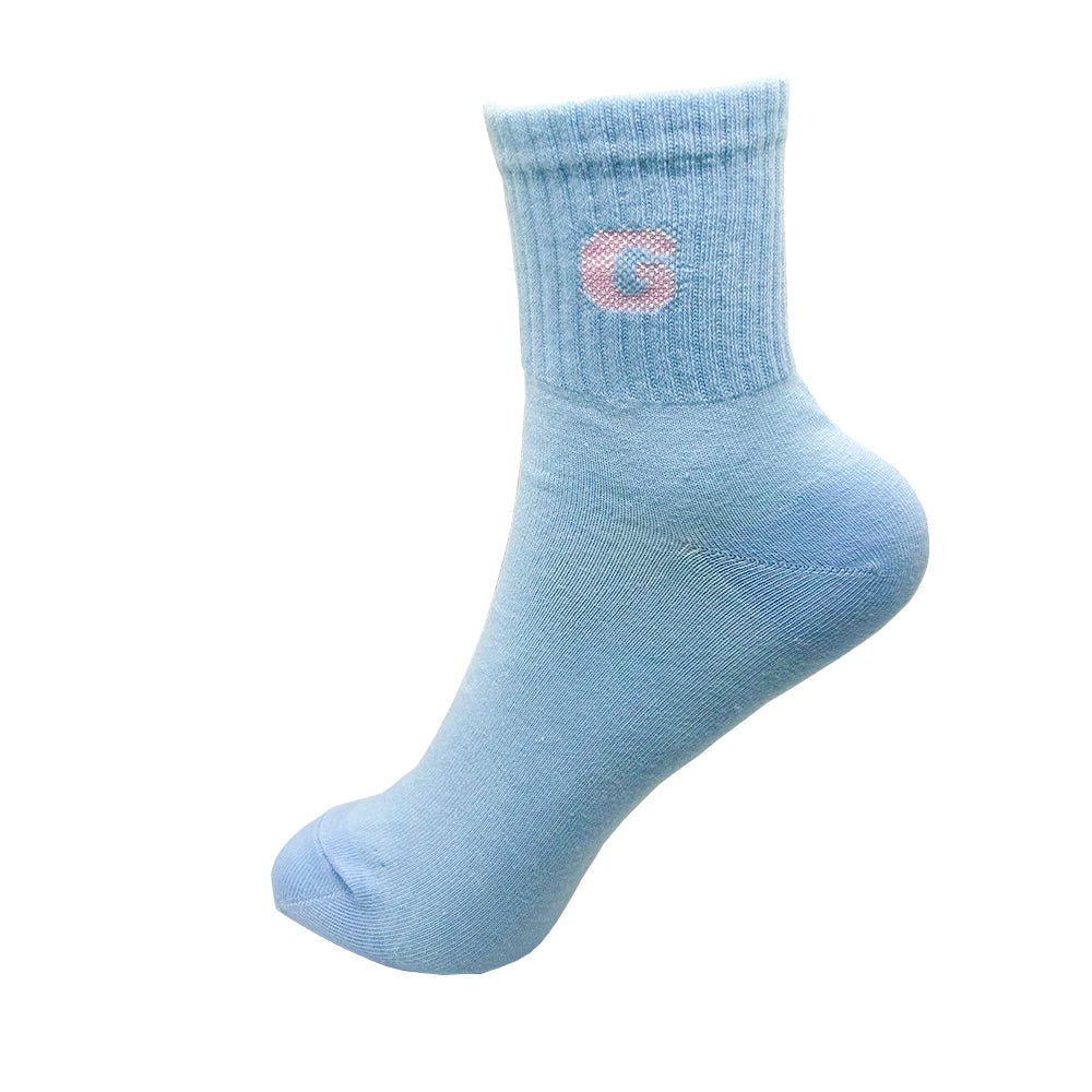 1/4 Pairs Woman Cotton Socks For Women Cotton Female Socks Set Woman Colorful Lady Socks Letter Printed Sock