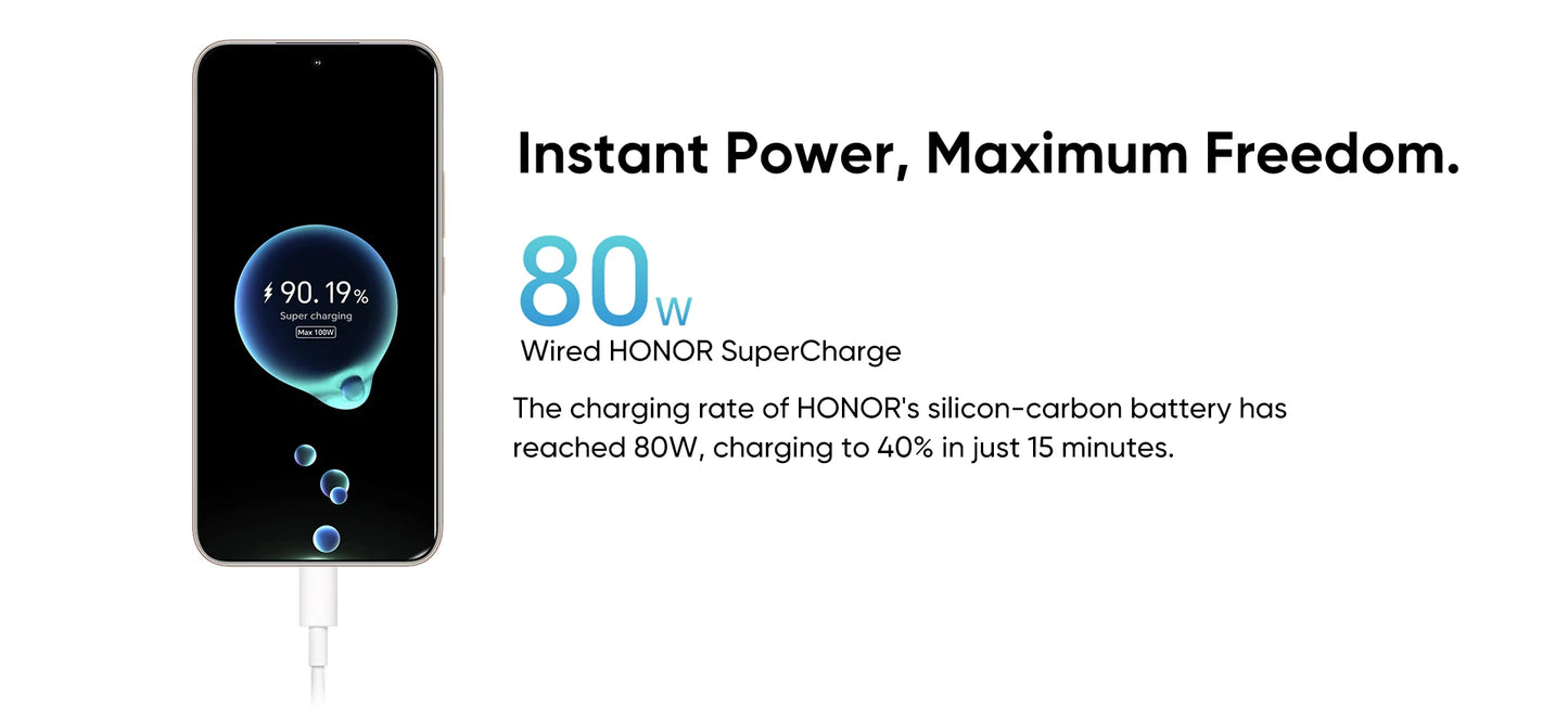 New HONOR 400 5G Smartphone Global Version Snapdragon 7 Gen 3 6.55" AMOLED Display 200MP Dual Camera 6000mAh 80W SuperCharge NFC