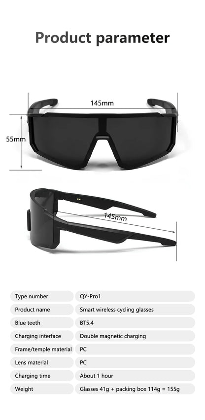 QY-Pro1 Bluetooth Smart Glasses AI Intelligent Translation Sunglasses Voice Remote Control Music Eyewear Waterproof Eyeglasses