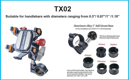 New Universal Motorcycle Phone Holder High-Quality Alloy Shock Absorption Motos Navigation Mount Motorcycle Accessories
