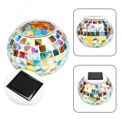 Mosaic LED Solar Hollow Light Lawn Lamp Outdoors Waterproof Outdoor Solar Lawn Light Colorful Changing Yard Balcony Lamps 2023