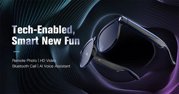 Amovan 2026 Smart Glasses AI 4K UHD 8MP 800W Camera Video Call Translation Voice Assistant Music Smart Glasses Detachable Lens
