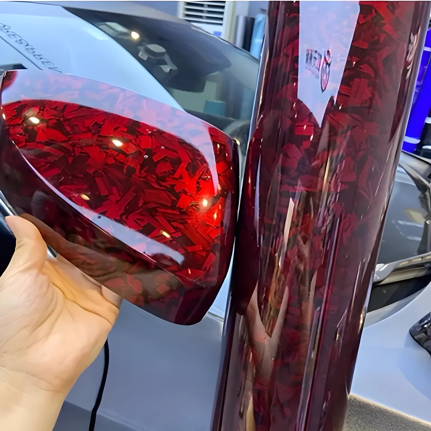 Ultra Glossy Red Metallic Car Vinyl Wrap Film Wrapping Foil Car Sticker Decal For Motor Computer Furniture Auto Graphic