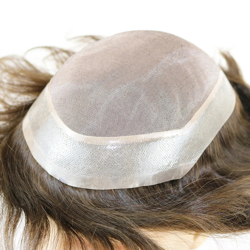 Natural Frontline Afro 18mm/15mm Curly Men Toupee Undetectable PU System European Human Hair Prosthesis Super Durable Fine Mono