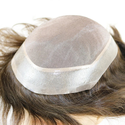 Natural Frontline Afro 18mm/15mm Curly Men Toupee Undetectable PU System European Human Hair Prosthesis Super Durable Fine Mono