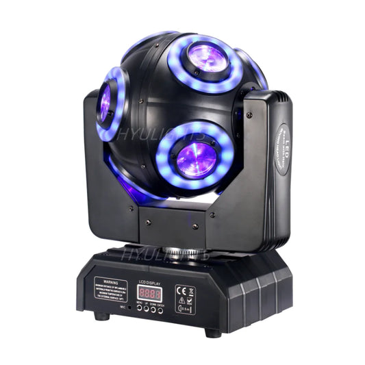 2pcs LED Moving Head Football Light 8x15W RGBW 4in1 With Halo RGB 360 ° Infinite Rotation Beam Strobe Dj Bar DMX512 Stage Effect