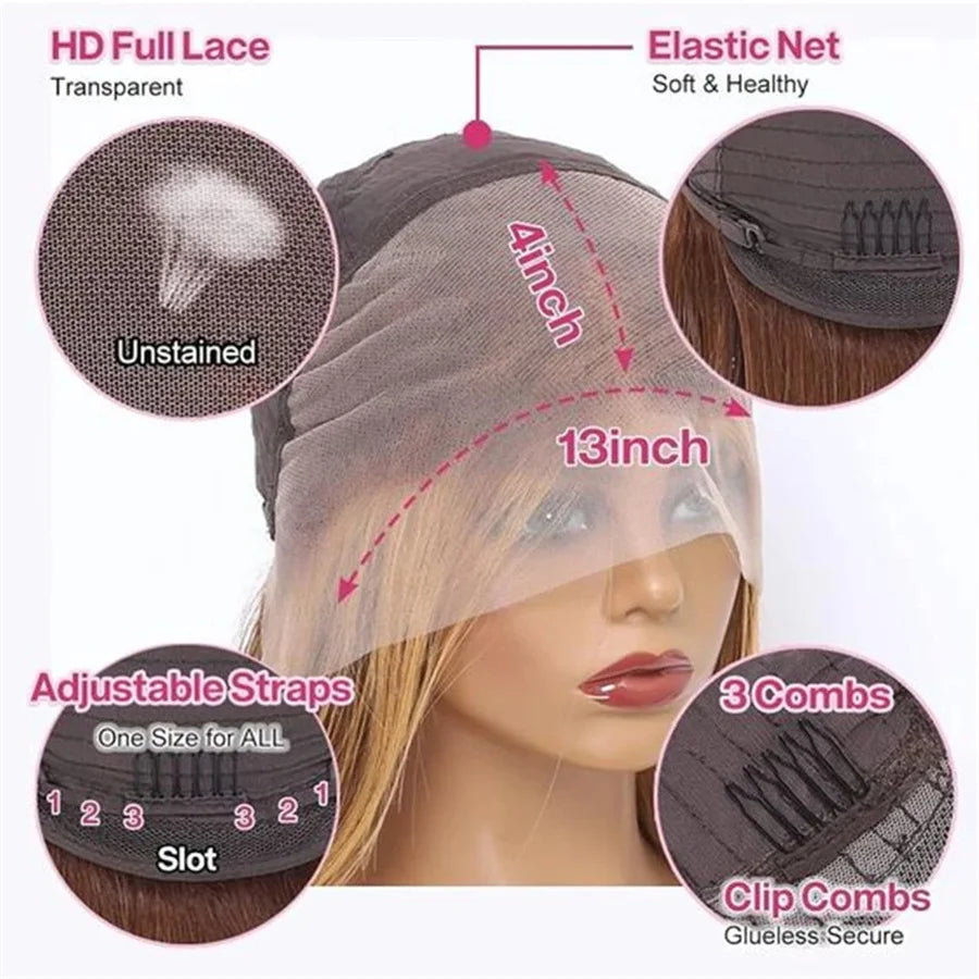 Human Hair 13x4 Short Pixie Cut Lace Front Wig for Women Black Pixie Cut Transparent Frontal Wig Layered Straight Pixie Cut Wigs