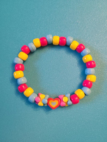 Rainbow Kandi Pride Bracelet Handmade Beaded Stretch Bracelet For Festival & Party