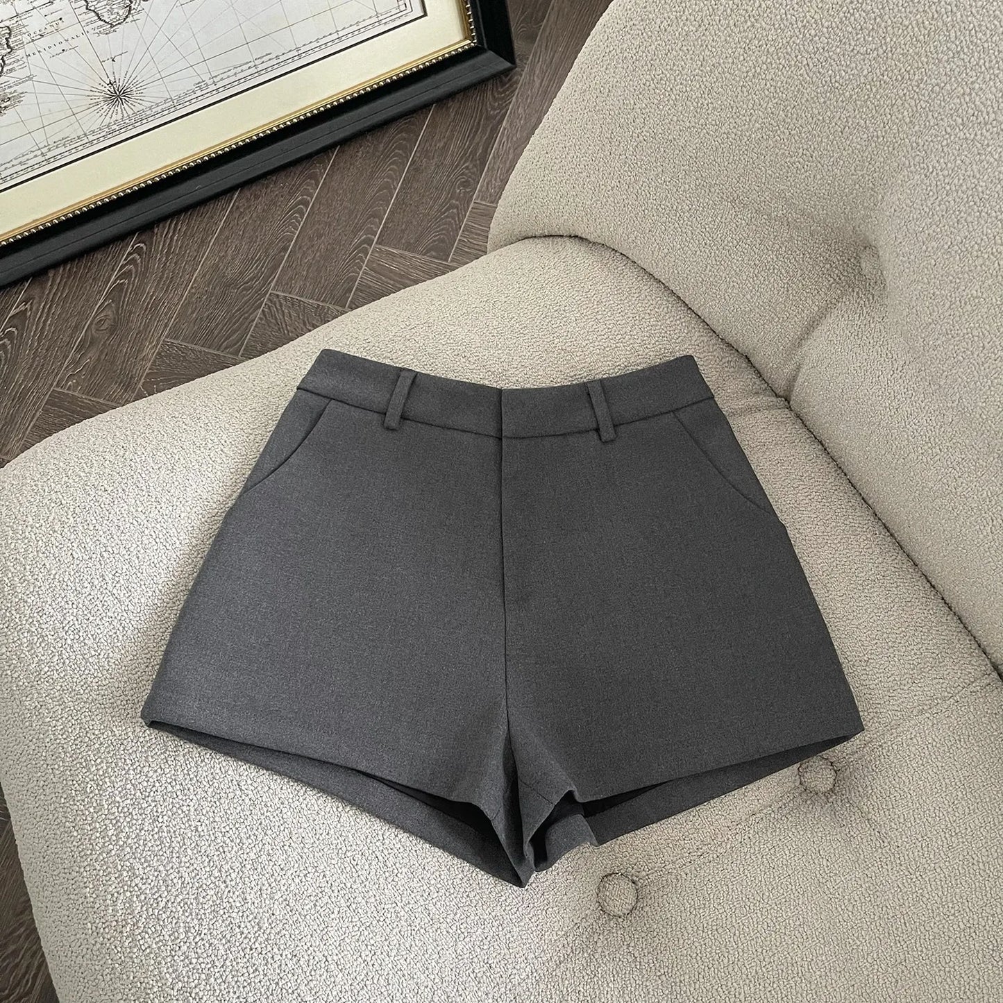 Elegant Solid A-Line Wide Leg Shorts Fashion Women 2025 New Summer High Waist Korean Pants Casual Office Lady Commute Outfits