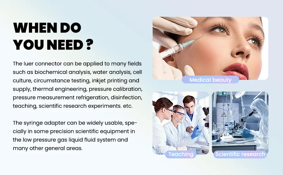 10/20/50/100Pcs Double Helix Luer Syringe Connector Sterile Transparent Pneumatic Parts PP Material Leak Proof Drug Guide Device