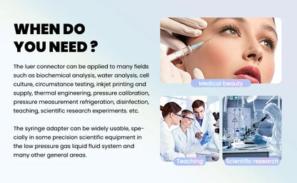 10/20/50/100Pcs Double Helix Luer Syringe Connector Sterile Transparent Pneumatic Parts PP Material Leak Proof Drug Guide Device