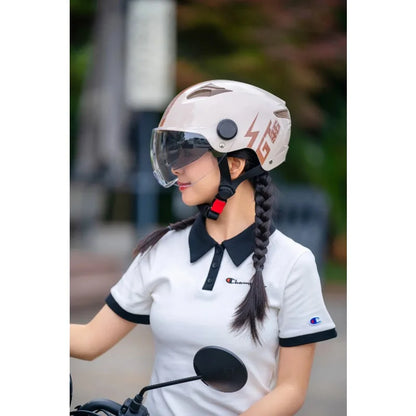 New Fashion ABS Unisex Motorcycle Helmets Motorcycle Accessories Helmet for Adults Long Lens White