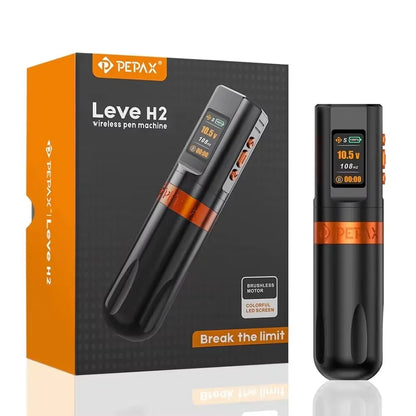 PEPAX Leve H2 Wireless Tattoo Machine Pen 3.5/4.2/5.0MM Stroke Wireless Tattoo Pen with 2000mAh Batteries for Tattoo Artists