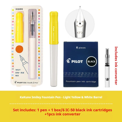 PILOT Kakuno Transparent Demo Student Fountain Pen,FKA-1SR Best for Practice,Calligraphy Available in EF/F/M Nibs Fun&Functional