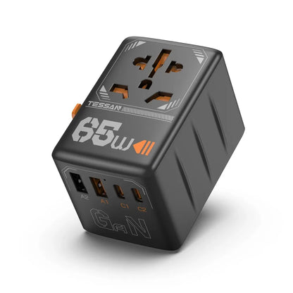 TESSAN 35W/65W/100W GaN Universal Travel Adapter with USB Ports Type C Fast Charging Power Adapter EU/UK/USA/AUS Plug for Travel