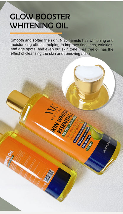WK JALY Niacinamide Lightening Body Oil For All Skin, With Tea Tree, Lemon, Remove Acne, Fine Lines, Age Spot, Not Greasy, 300ml