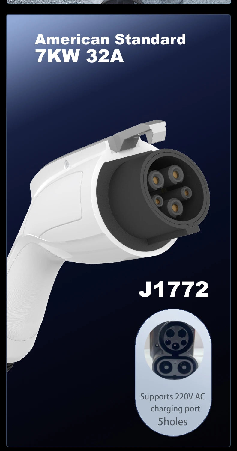 JIGU Type1 SAE J1772 EV Charger Station 32A Wallbox APP Function 7.6KW Charging Station Electric Vehicle Car