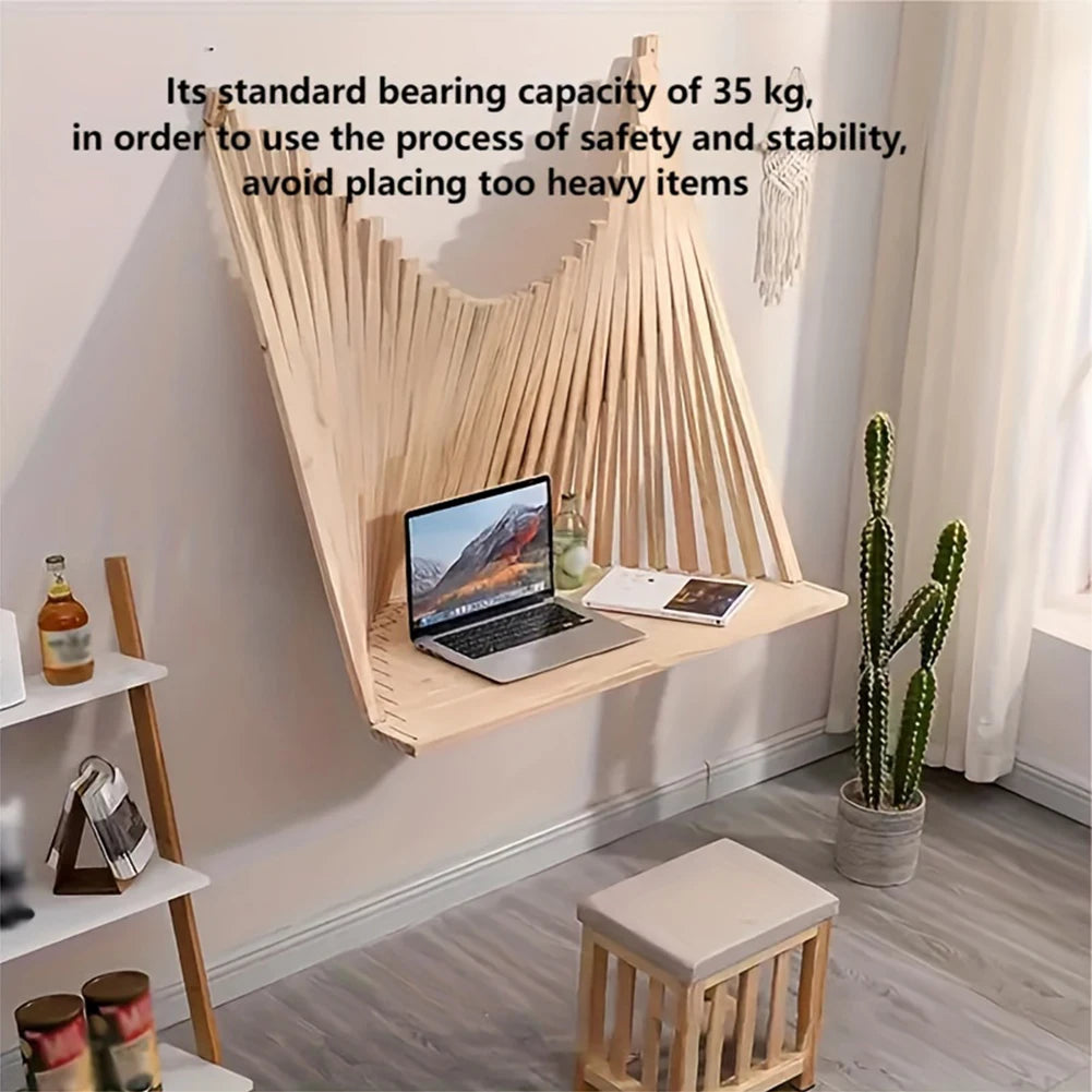 Folding Desk Fashionable Invisible Computer Table Solid Wood Creative Hanging Wall Folding Table Computer Folding Table