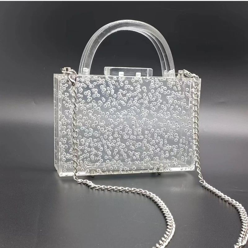 Acrylic Bubble Transparent Bag New Trendy Evening Clutch Handbag Designer Luxury Brand Bags Square Women's Shoulder Tote Wallet