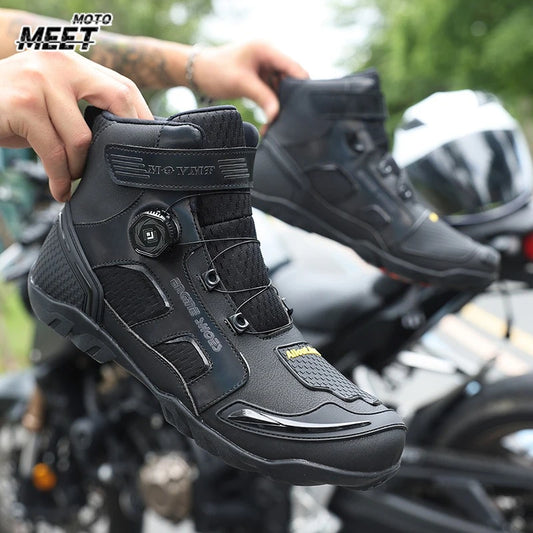 Motorcycle Boots Men Motor Motorbike Riding Shoes Anti-fall Motorcycle Shoes Motocross Off-Road Racing Botas De Motociclista