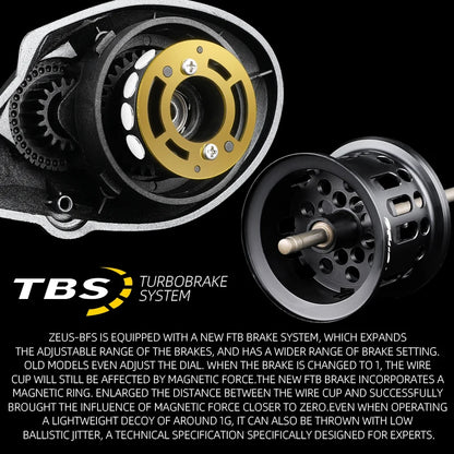 BEARKING Hot Sales Zeus-BFS 135g Lightweight Carbon Fiber 7.1:1 High-speed Ratio 8+1 Bearings Maximum Power 4kg Magnetic Brake