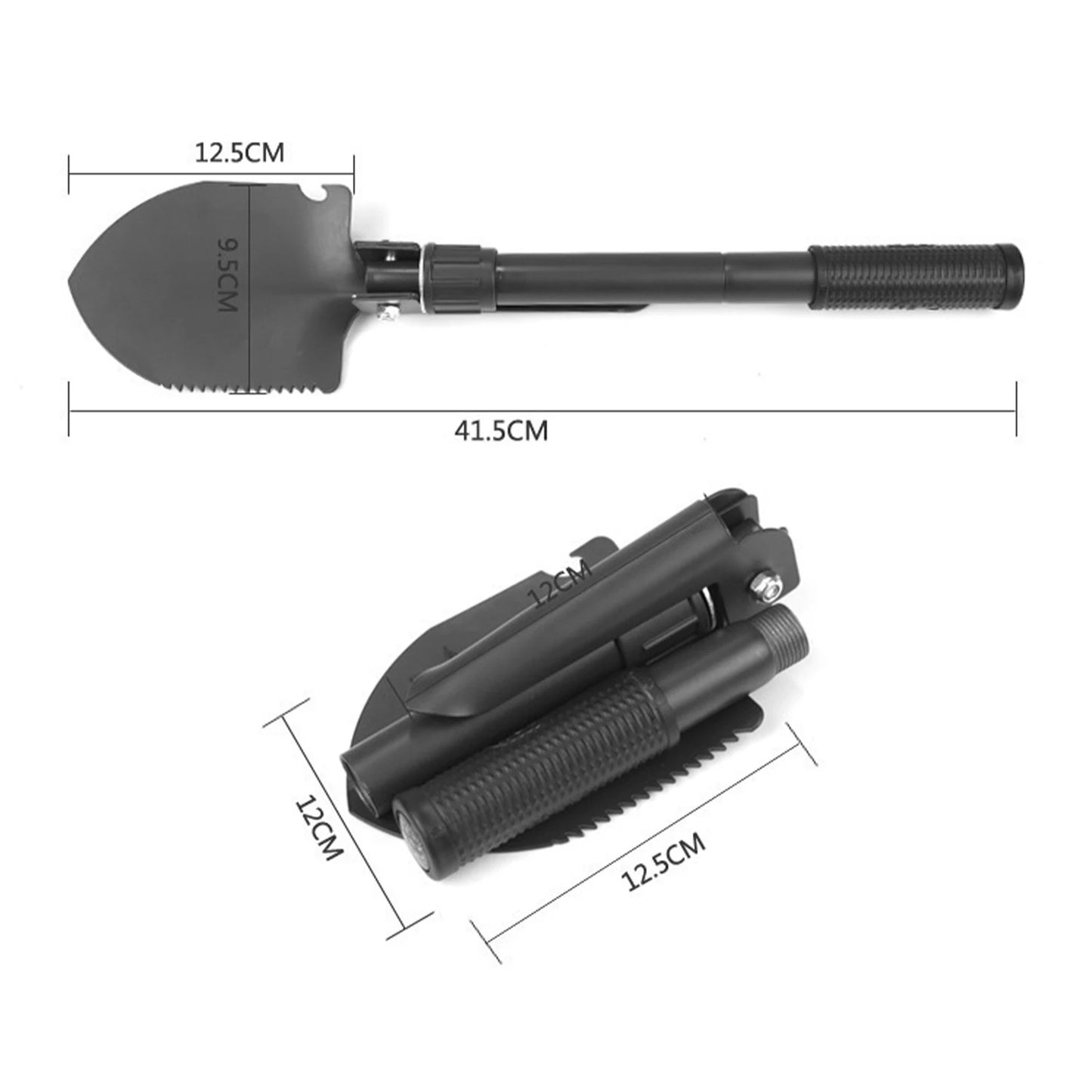 Foldable Portable Truck Mounted Engineer Shovel Camping Tent Outdoor Shovel Self-defense Survival Tool Compass Storage Bag