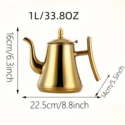 Coffee Pot Set with Filter - 1L/1.5L/2L Capacities Heat Resistant Tea Kettle for Restaurant  teapot Home Use -