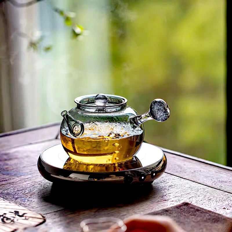 Exquisite 750ml Starry Sky Pattern Side Handle Glass Teapot With Hole Filter Brewing Green Tea Pot Kungfu Tea Set