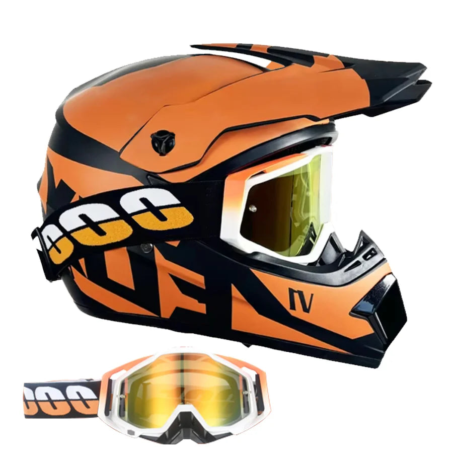 Kids Karting & Youth Dirt Bike Helmets + Goggles DOT Certified Enhanced Protection
