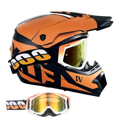 Kids Karting & Youth Dirt Bike Helmets + Goggles DOT Certified Enhanced Protection