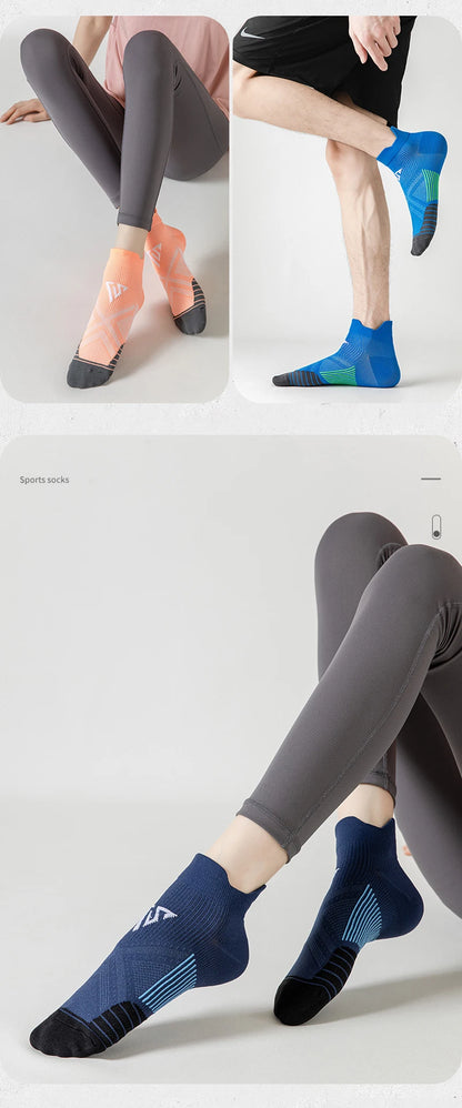 Summer Running Socks Men Women Fitness Sports Quick-drying Sweat-absorbing Breathable Anti-friction Marathon Ankle Tab Socks