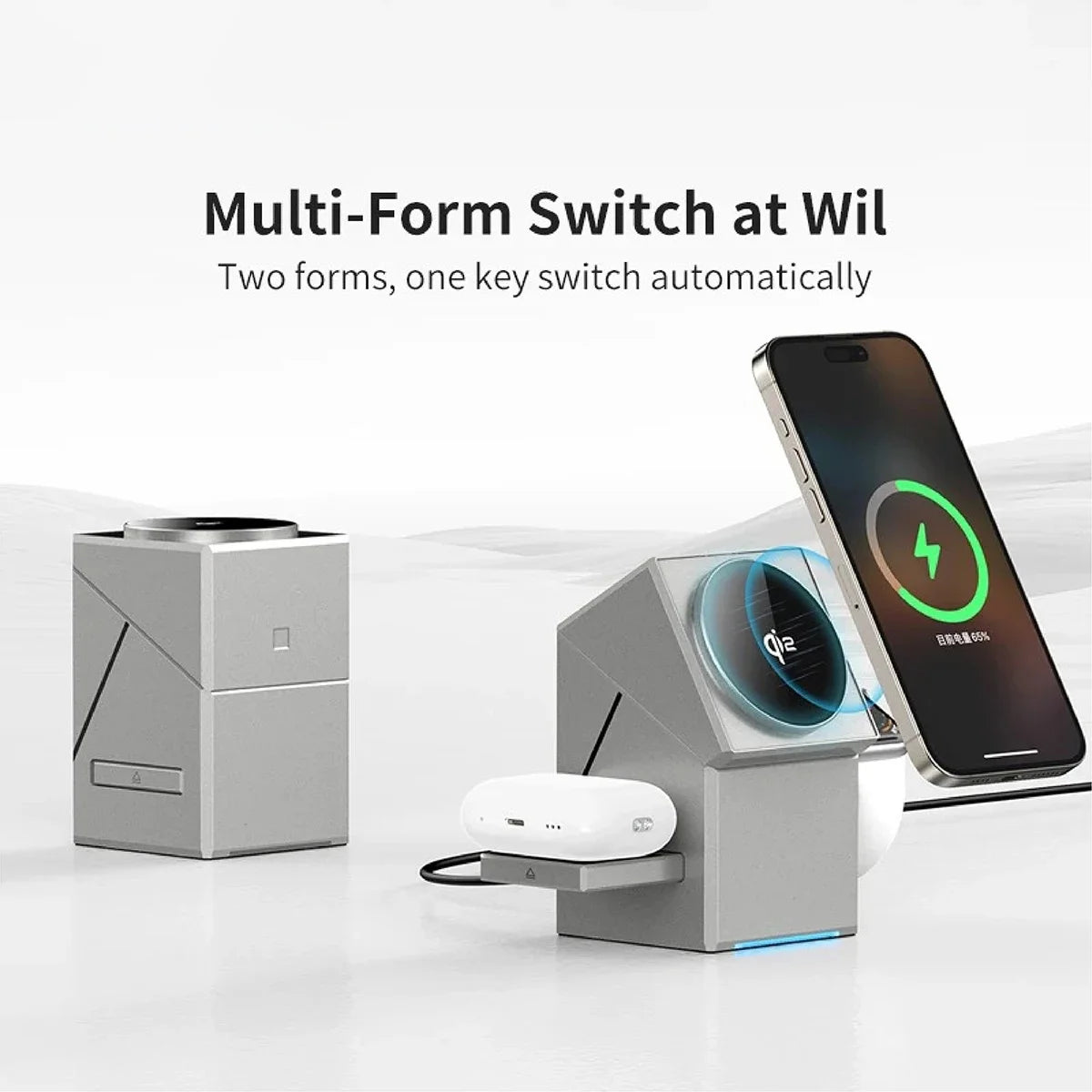 New 15W Qi2 3 In 1 Touch Autorotation Magnetic Wireless Charger For Android iPhone iWatch Magsafe Fast Charging Dock Station